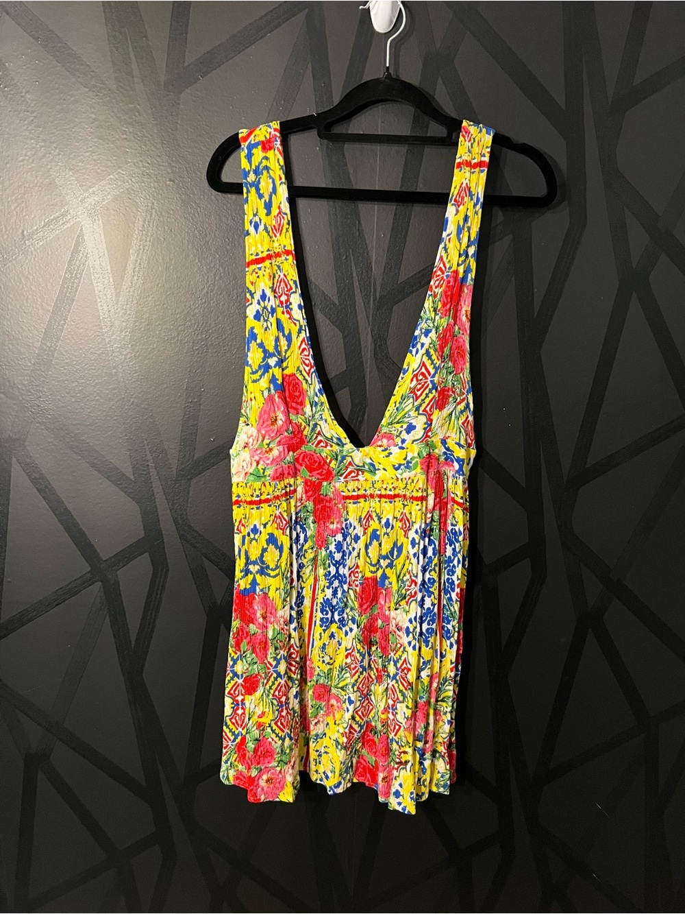 ASOS swim cover up dress, floral Mediterranean size 8 medium